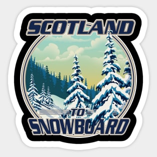 Scotland To Snowboard Sticker